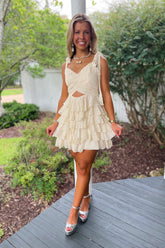 A Touch of Sequins Ruffle Homecoming Dress