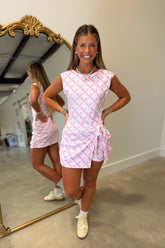 Wren Printed Wrap Athletic Dress Pink