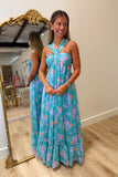 Luau in Hawaii Maxi Dress Turquoise