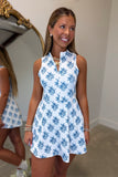 In Motion Floral Athletic Dress Blue