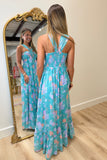 Luau in Hawaii Maxi Dress Turquoise