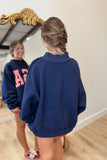 USA Mock Neck Sweatshirt Navy