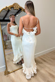 Bridal Shower Ruffled Midi Dress Cream