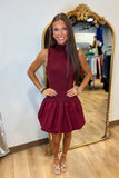Burgundy Nights Sweater Bubble Dress