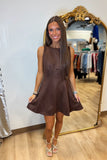 Chestnut Cheer Suede Dress Brown