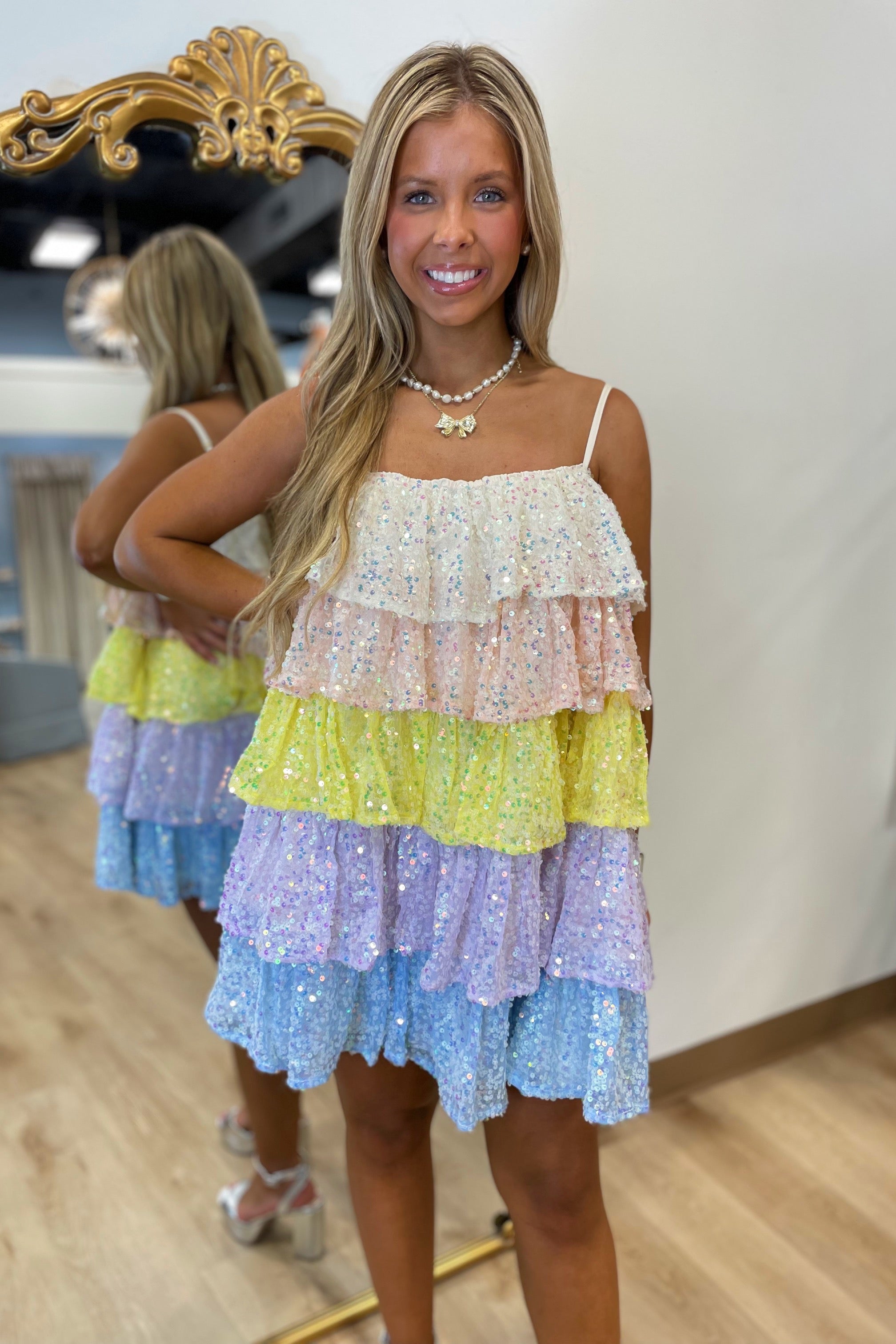 Confetti Crush Tiered Homecoming Dress – Expectations Too
