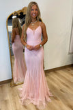 Aurora Glow Sequin Homecoming Gown Light Pink