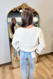 Precious Velvet Bow Sweater Cream