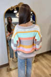 Sunset Striped Sweater Mint