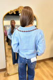Sweet and Scalloped Sweater Dusty Blue