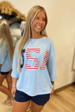 Oversized USA Tee Blue