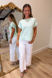 Summer Waves Knit Sweater Top Mint