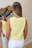 Shimmer Sleeveless Sweater Yellow