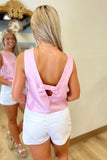 Baylor Back Bow Top Pink
