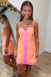 Citrus Crush Strapless Romper Dress
