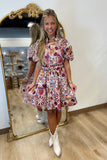 Falling For Florals Belted Dress