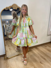 Umgee Lime Mixer Short Sleeve Dress