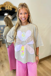 Funky Floral Patchwork Top Mushroom