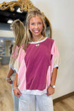 Color Block Craze Top Maroon
