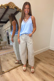 Soft Lace Satin Tank Blue