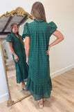 Lanie Eyelet Puff Sleeve Dress Green
