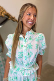 Mint Mirage Floral Skirt Set