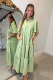 Charming Fields Midi Dress Sage