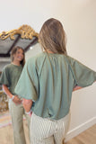 Oakland Bubble Blouse Olive