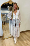 Boho Lace Maxi Duster Top