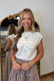 Ribbon Romance Sweater Vest Cream