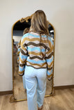 Wavy Weekend Sweater Blue Taupe