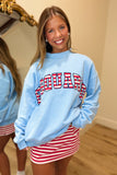 E Squared Mock Neck Sweatshirt Americana