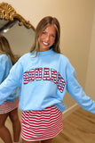 E Squared Mock Neck Sweatshirt Americana