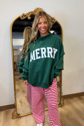 Merry Christmas Reversible Mock Neck Green