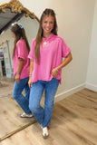 Alexander Ribbed Top Fuchsia