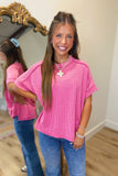 Alexander Ribbed Top Fuchsia
