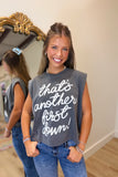 Another First Down Graphic Tank Charcoal