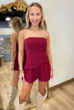 Time to Tailgate Romper Maroon