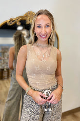 2 Endless Possibilities Lace Tank Beige