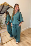 Sophia Scuba Short Sleeve Set Green