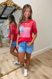 Sweet Land of Liberty Flag Top Red