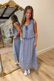 Cheers to Checker Print Set Navy
