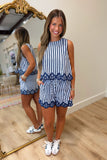 Nantucket Striped Short Set Navy