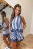 Nantucket Striped Short Set Navy