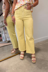 JBD Patch Pocket Wide Leg Jean Yellow