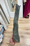 Classy Chunky Heel Suede Knee-high Boot Olive