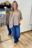 Autumn Latte Satin Top Mocha