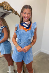 Denim Darling Ruffled Romper