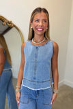 FRNCH Aqualina Denim Tank