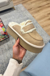 Veg Out Faux Suede Loafers Sand